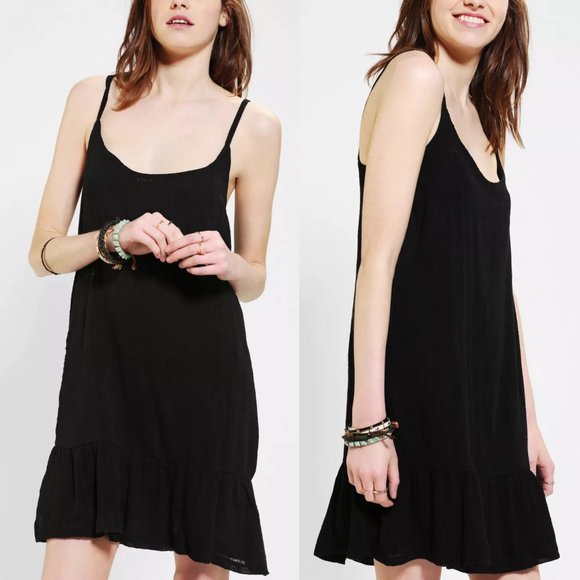 Urban Outfitters Dresses & Skirts - ByCORPUS | Black Gauze Drop-Waist Tank Dress Size XS